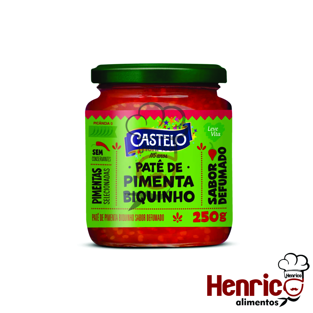 PATÊ PIMENTA BIQUINHO DEFUMADA 250G CASTELO